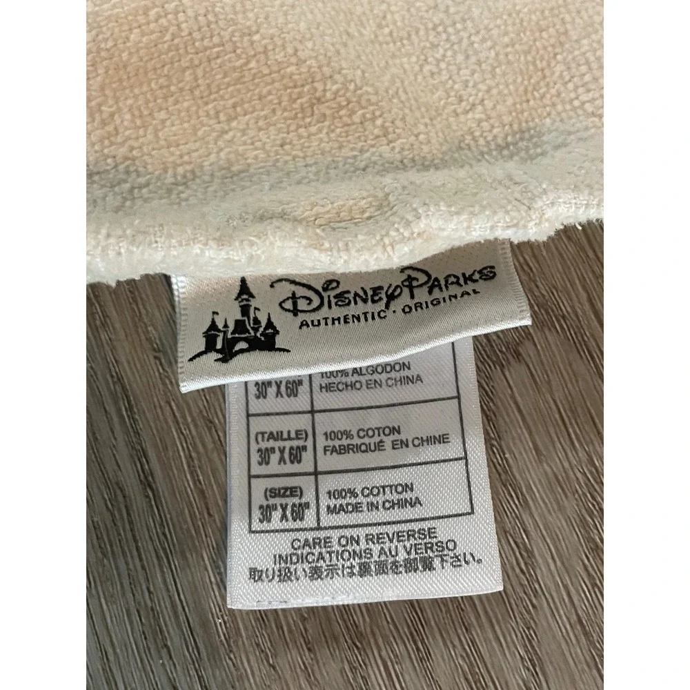 Disney Parks Walt Disney World Resort Beach Towel Cream Graphic 100% Cotton